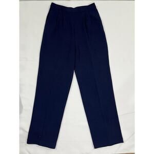 St. John Basics Navy Knit Pants Size 6 Made In USA Comfort Vintage